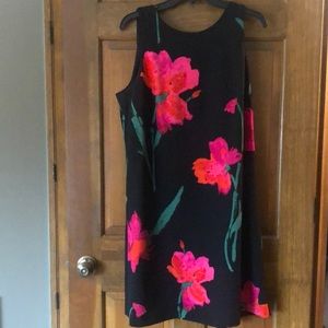 Ralph Lauren black flowered sleeveless dress.